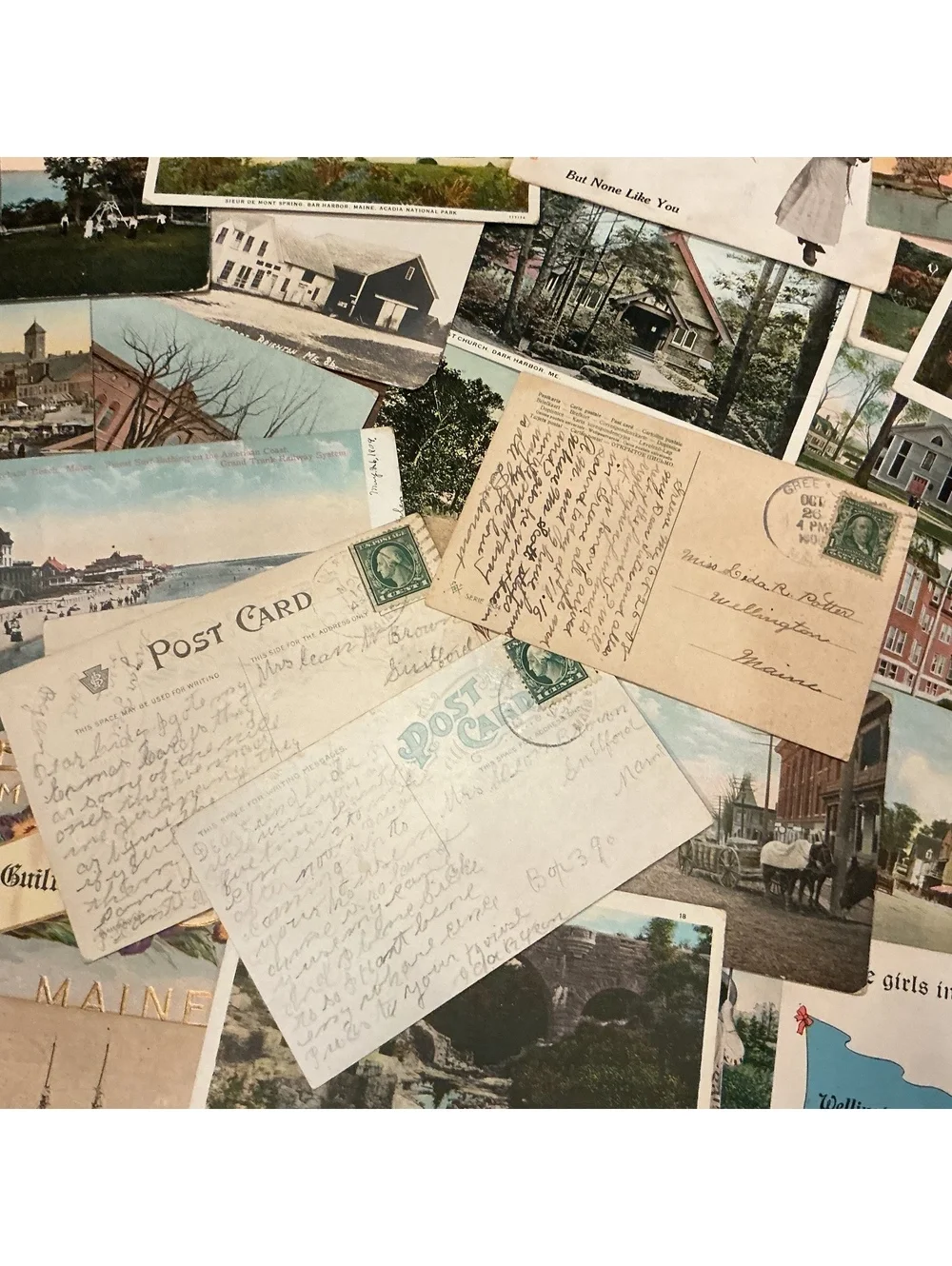 Antique Postcard Lot of Maine Towns and Attractions